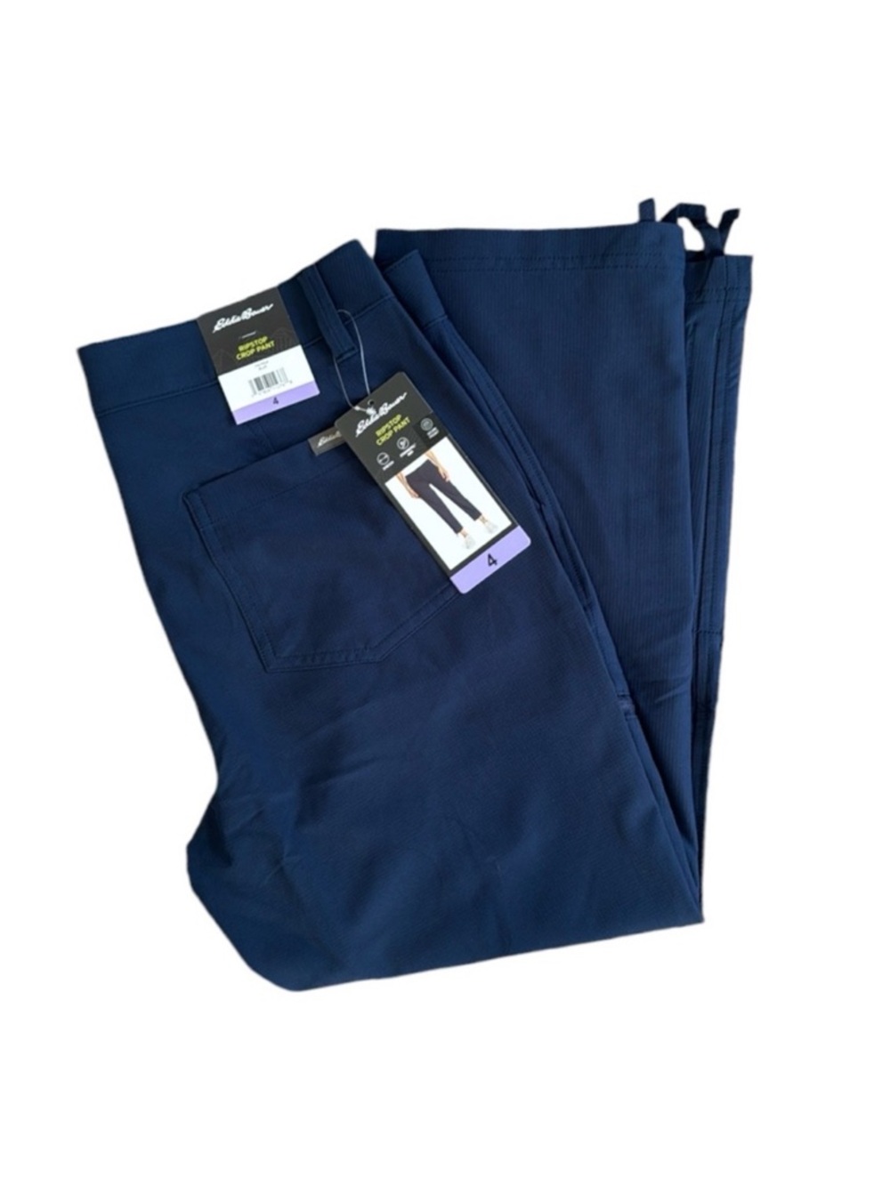 Eddie Bauer Navy Drawstring Ripstop Capri Inseam 24”